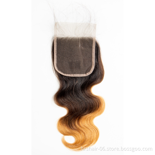 Brazilian Raw Virgin Hair Vendors T1b/30 Color Bundles With Closure 100% Unprocessed Human Hair Extensions Cuticle Aligned Hair